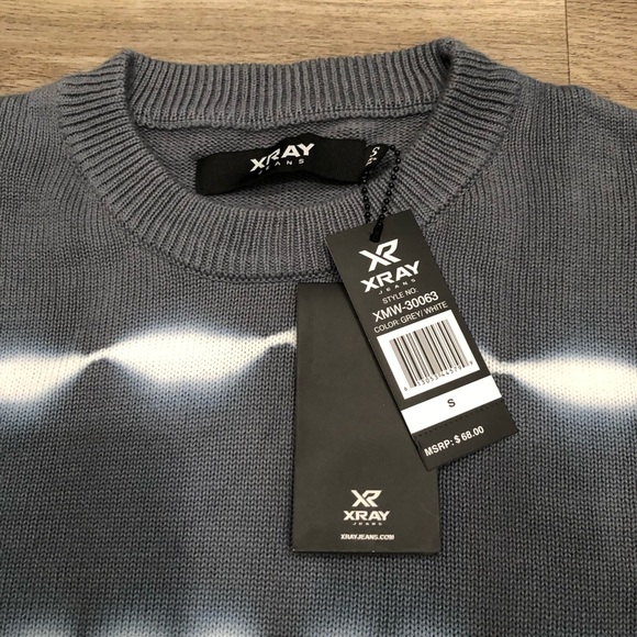 NWT XRay Tie Dye Knit Gray Sweater - Size Small - Picture 2 of 3